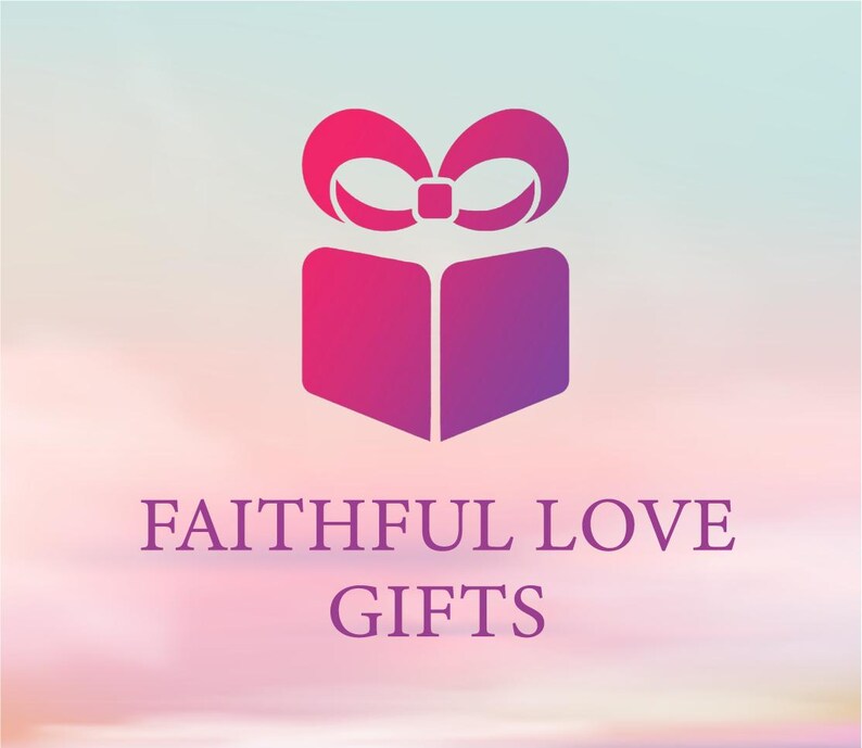 May include: A logo featuring a stylized gift box with a bow, rendered in shades of pink and purple. The text "FAITHFUL LOVE GIFTS" is displayed below the gift box in a matching purple hue, set against a soft, gradient background.