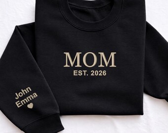 Mom Sweatshirt Personalized | Custom Embroidered Mom Gift