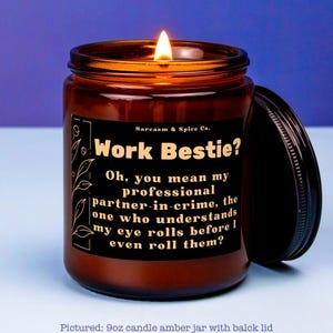 Co-Worker Gift Coworker Candle Work Bestie Gift Boss Candle Employee Farewell Gift Goodbye Gift for coworker Retirement Work Bestie Partner in Crime