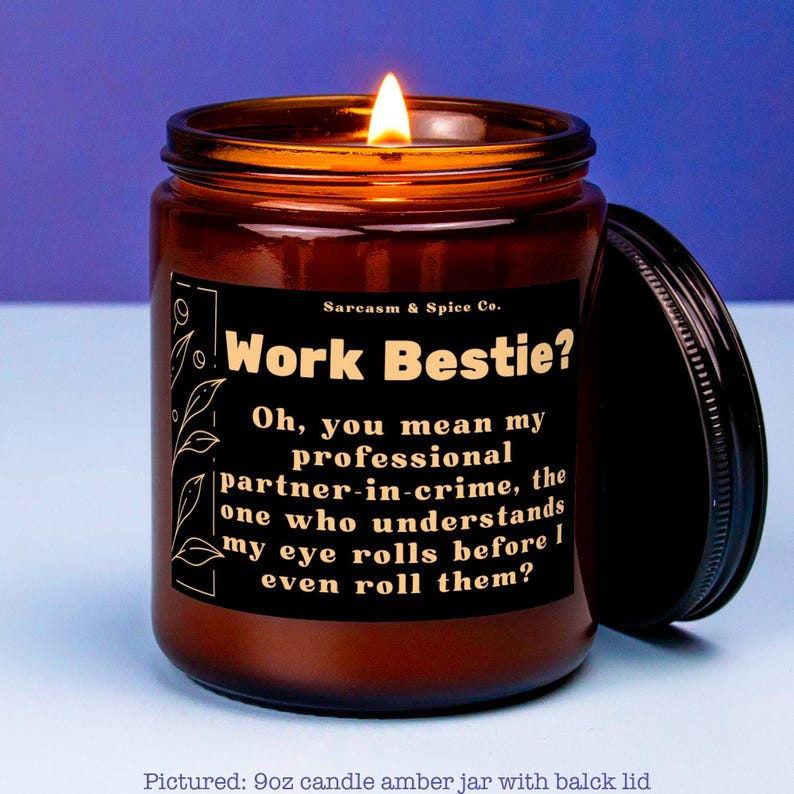 Co-Worker Gift Coworker Candle Work Bestie Gift Boss Candle Employee Farewell Gift Goodbye Gift for coworker Retirement Work Bestie Partner in Crime