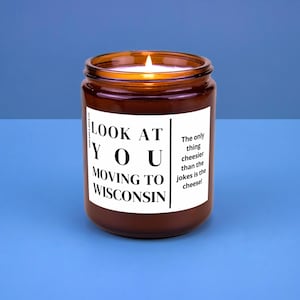 Wisconsin Moving Gift for New Home Housewarming Gift Friend Family Moving Job New Life Soy Candle Look At You Moving To Wisconsin