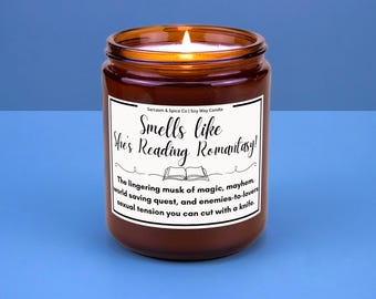 Romantasy Book Lover Gift for Bookworms Literature Fans Literary Scented Candle for Book Lover Candle Smells Like She's Reading Romantasy