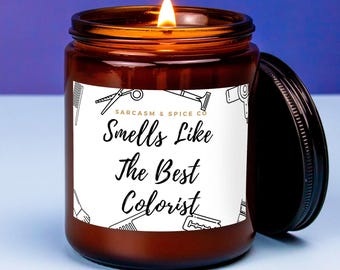 Regalo de peluquero Regalo de estilista de salón Vela de peluquero Vela de estilista El estilista huele como el mejor colorista