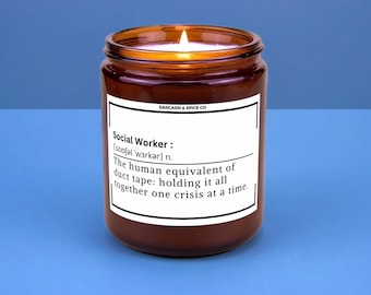 Social Worker Gift Graduation Social Worker Congratulation Fun Candle Funny Candle Job Fun Surprise Social Worker Definition