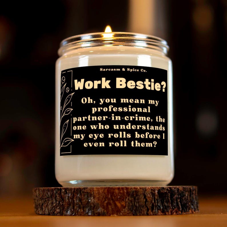 Co-Worker Gift Coworker Candle Work Bestie Gift Boss Candle Employee Farewell Gift Goodbye Gift for coworker Retirement Work Bestie Partner in Crime