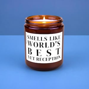 Gift for Vet Reception Gift for Veterinarian Candle Vet Tech Week Vet Assistant VMD Gift Vet Smells Like Worlds Best Vet Reception