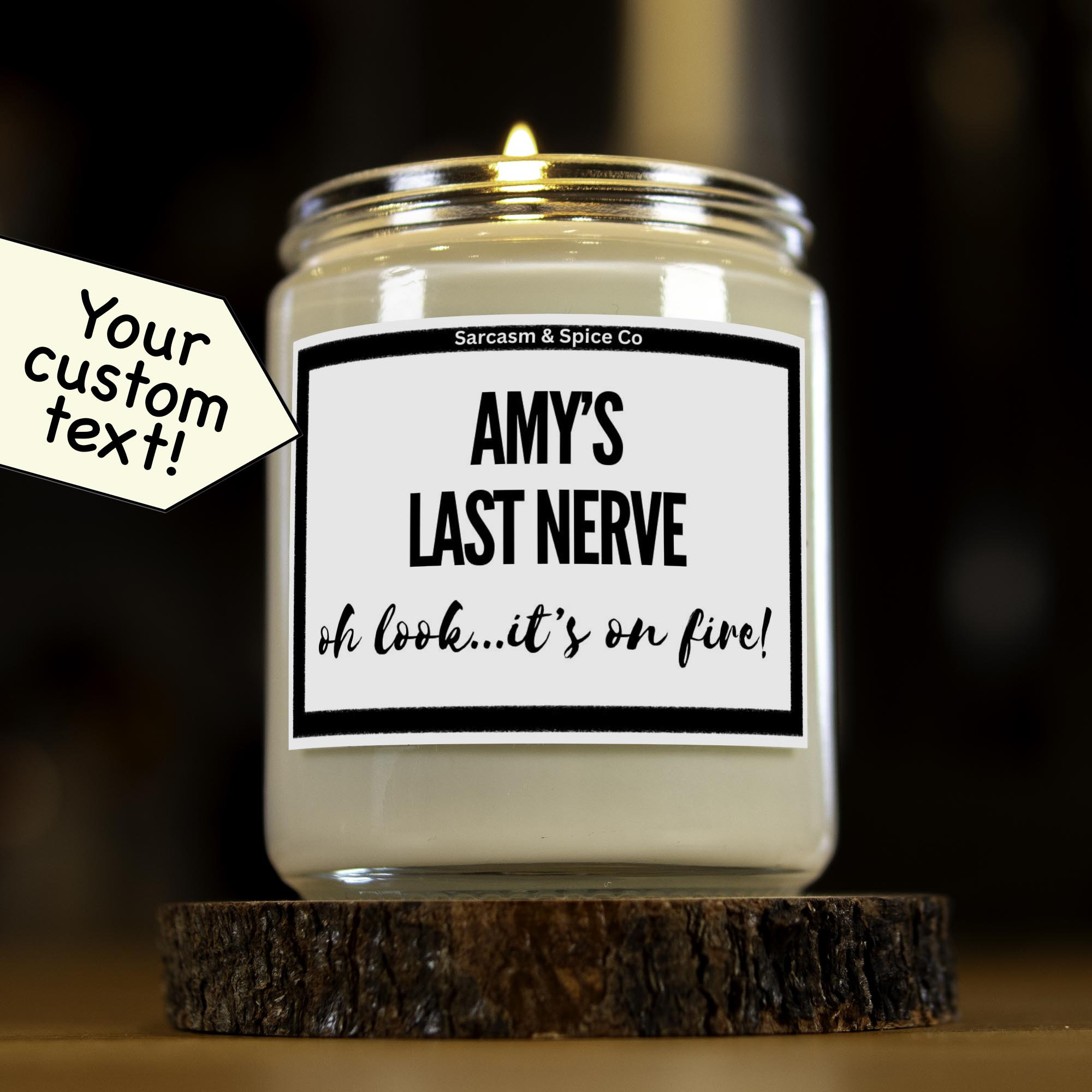 Amy's Last Nerve Candle Funny Personalized Custom Gift Custom Name Birthday Mother's Day Gift Bff Sister Work Bestie Hand-Poured Candle