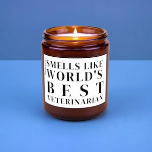 Gift for Veterinarian Gift for Vet Candle Vet Tech Week Vet Assistant VMD Gift Vet Smells Like Worlds Best Vet Veterinarian