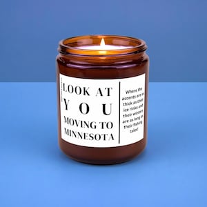 Minnesota Moving Gift for New Home Housewarming Gift Friend Family Moving Job New Life Soy Candle Look At You Moving To Minnesota