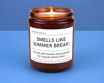 Gift for Teacher Day from Student Teacher Appreciation Gift Candle Best Educator Thank Your Present Smells Like Summer Break