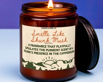 Hikers Gift Camping Present Backpacking Gift Camper Present Outdoors Candle Camping Gear Glamping Smells Like Skunk Musk