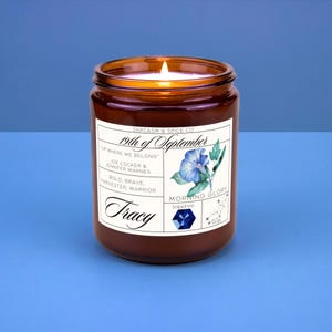 Birthdate Candle Personalized Birth Month Candle Gifts for Her Birthday Candle Astrology Gifts Birth Flower Zodiac Gift Virgo September