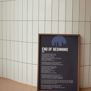 End of Beginning Djo / Music Print/ Rock Music / Indie/ Digital Print/ Joe Keery/  Decide/ Lyric Print/ When I&#39;m Back In Chicago /  Wall Art