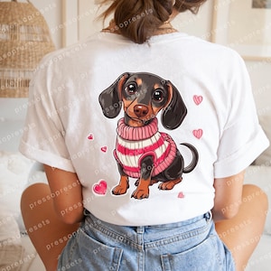 Valentinstag Dackel Clipart PNG, Dackel Clipart, Hundeliebhaber Aufkleber, Hundemama PNG, digitale Aufkleber, Planer Aufkleber, PNG Bundle