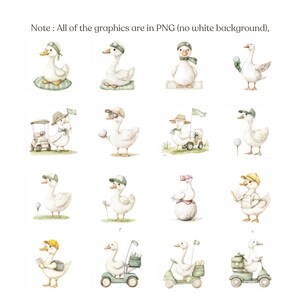 Watercolor Silly Goose Clipart,golf Clipart,golf Club,baby Duck,spring ...