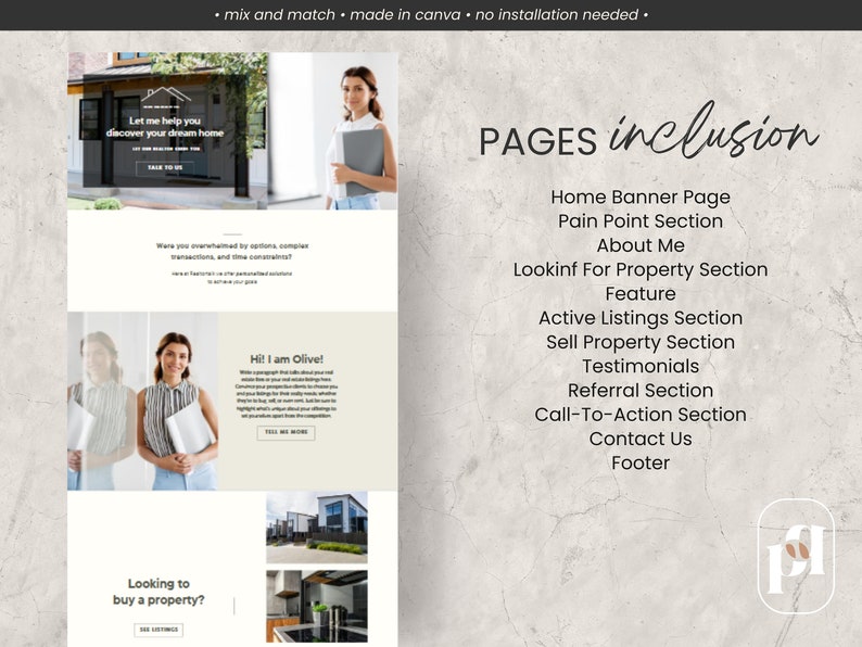 Realtor Website Template Canva Realtor Landing Page Neutral Theme