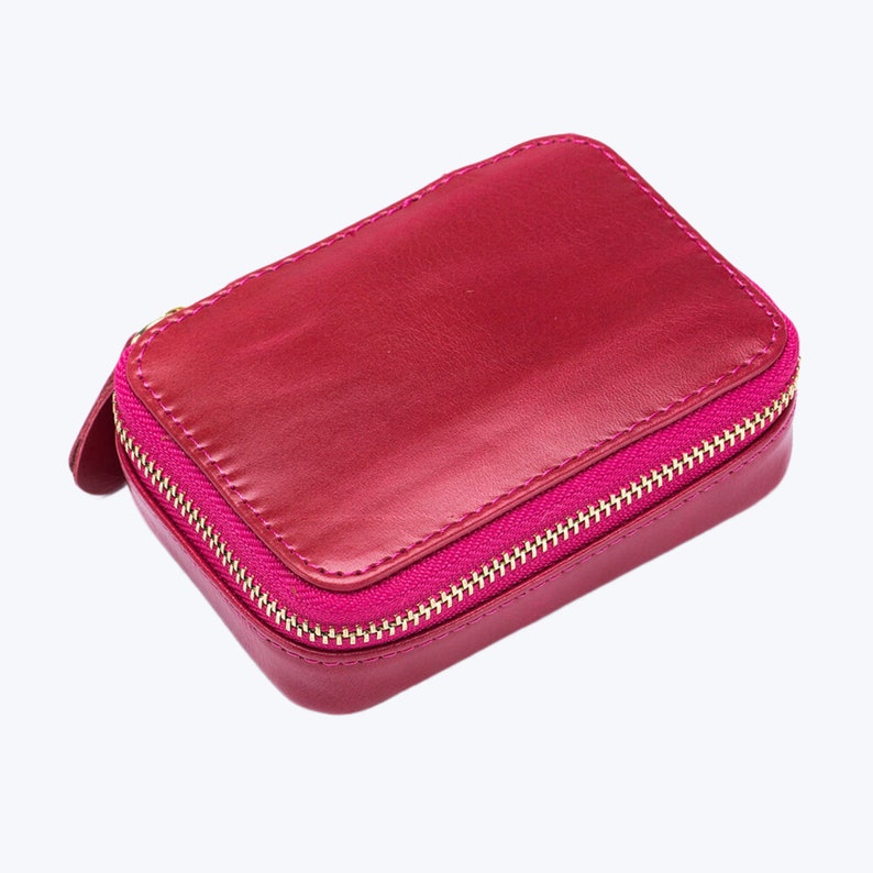 Mini Genuine Leather Lipstick Case With Mirror Multipurpose Etsy