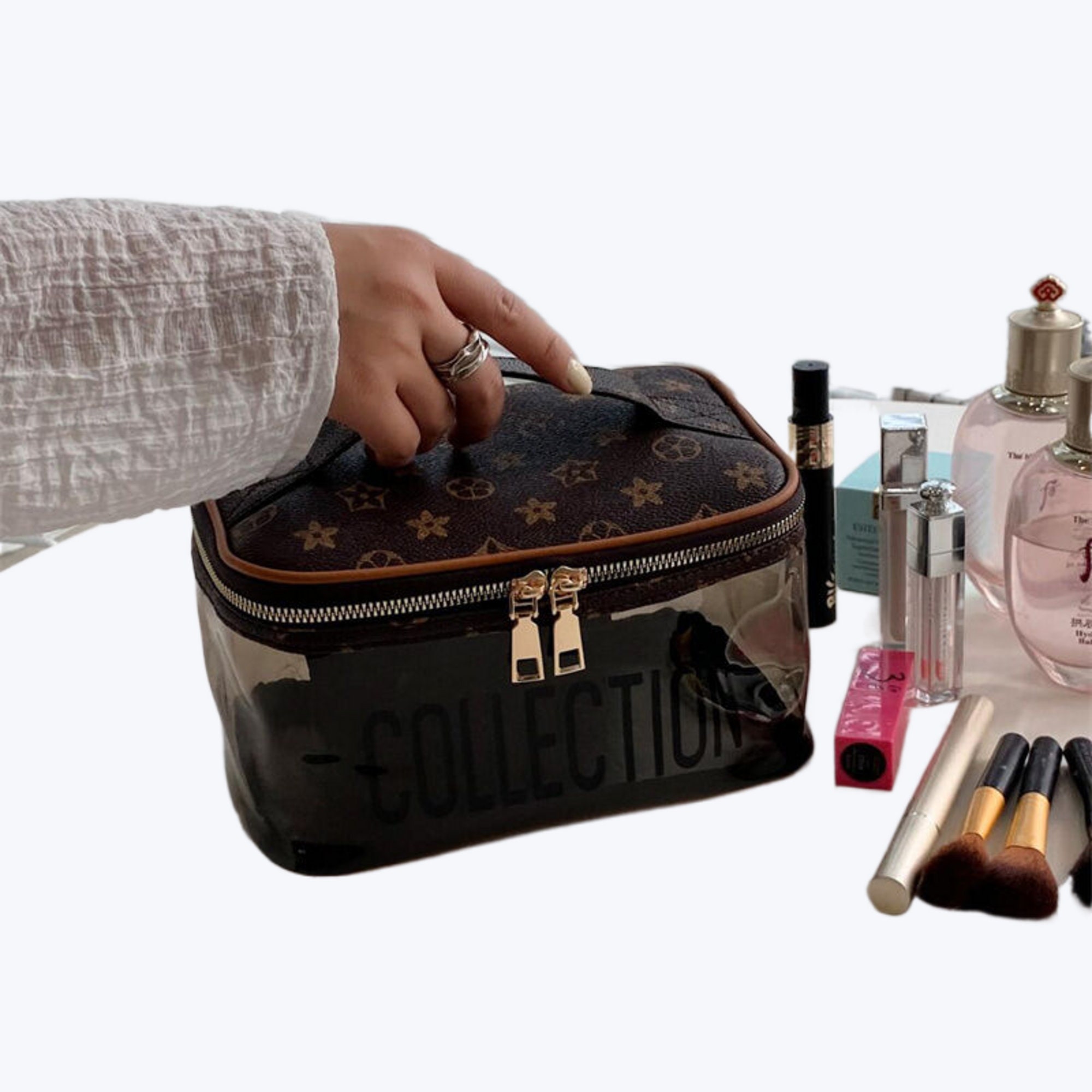 High-end Portable and Waterproof Makeup Bag: Large Capacity 