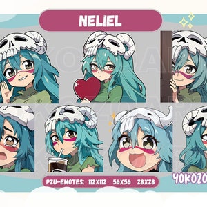 Arrancar Skull Neliel Anime Girl, Anime Emotes, Chibi Emotes for Twitch/Discord/Youtube