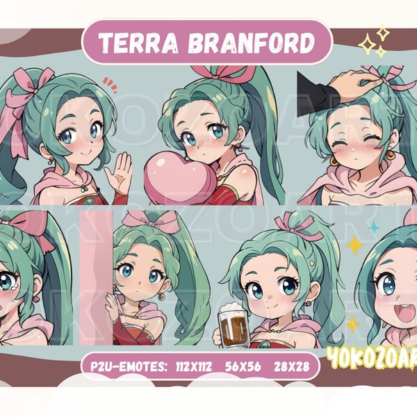 Final Fantasy 6 - Terra/Tina Branford Emotes, Anime Chibi Emotes, Twitch/Discord/Youtube Emotes