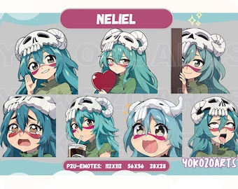 Arrancar Skull Neliel Anime Girl, Anime Emotes, Chibi Emotes for Twitch/Discord/Youtube