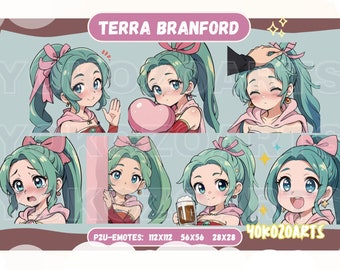 Final Fantasy 6 - Terra/Tina Branford Emotes, Anime Chibi Emotes, Twitch/Discord/Youtube Emotes
