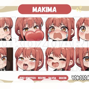 CSM - Makima Emotes, Anime Chibi Emotes, Twitch/Discord/Youtube Emotes