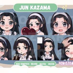Tekken 8 - Jun Kazama Emotes, Fighter Girl, Chibi Emotes for Twitch/Discord/Youtube