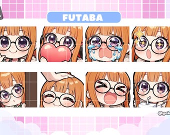 Persona/P5 - Futaba Sakura, Anime Chibi Emotes for Twitch/Discord/Youtube