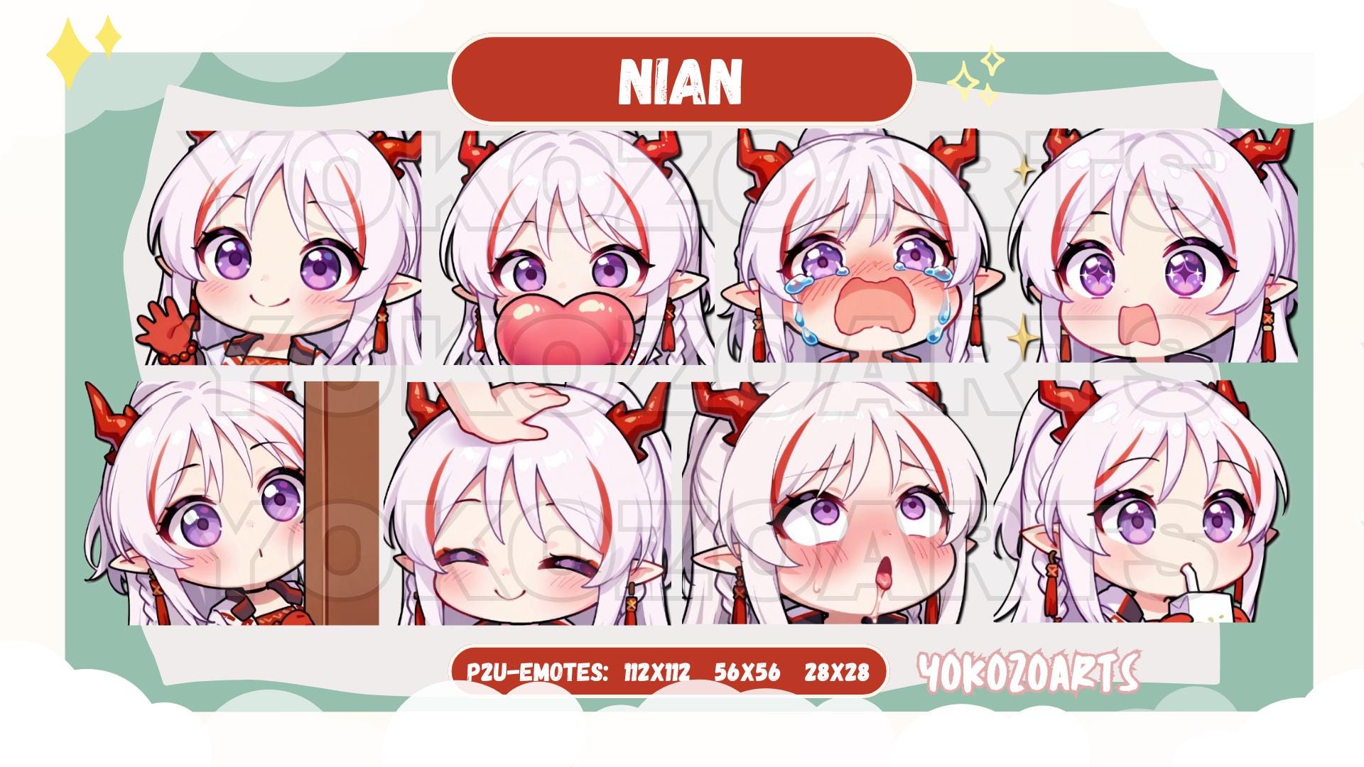 Arknight - Nian, P2U Emotes for Youtube/Twitch/Discord