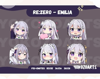 Re:zero Emilia Emotes Anime Emotes for Twitch (Download Now) 