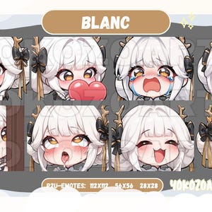 NIKKE: Goddess of Victory - Blanc Emotes, P2U Chibi Emotes for Discord/Youtube/Twitch