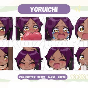 Fighter Anime Girl Yoruichi, Anime Emotes, Chibi Emotes for Twitch/Discord/Youtube
