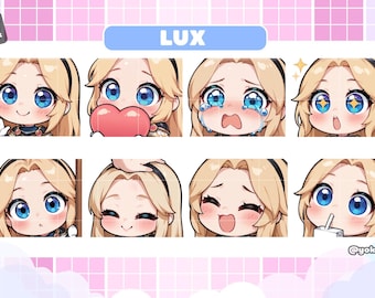 Lux Chibi Emotes, League of Legends Emotes for Youtube/Twitch/Discord