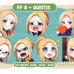 Final Fantasy 8 - Quistis Trepe Emotes, Anime Emotes, Discord/Twitch/Youtube Emotes