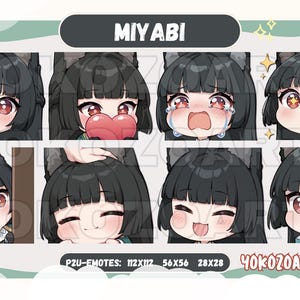 ZZZ - Hoshimi Miyabi Emotes, Ready to Use Cute Chibi Emotes for Discord/Youtube/Twitch
