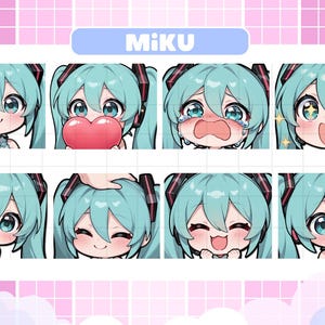 Vocaloid - Hatsune Miku Emotes, Chibi Emotes for Youtube/Twitch/Discord