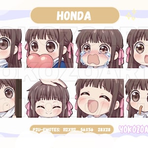 Fruits Anime Girl, Anime Emotes, Chibi Emotes for Twitch/Discord/Youtube