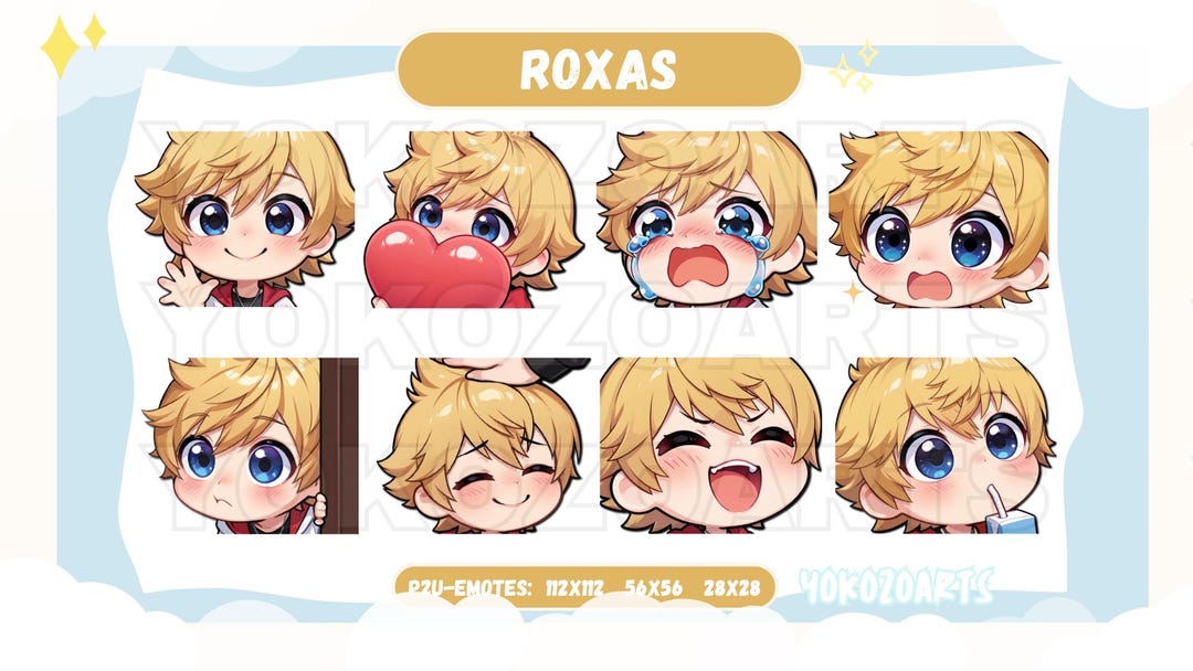 Kingdom Hearts - Roxas Chibi Emotes for Twitch/discord/youtube - Etsy