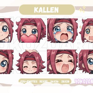 Code Kallen Anime Girl, Anime Emotes, Chibi Emotes for Twitch/Discord/Youtube