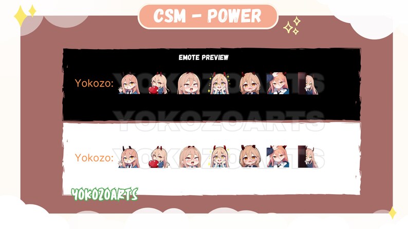 Power Emotes CSM Power Emotes, Anime Chibi Emotes, Twitch/discord/youtube Emotes ...