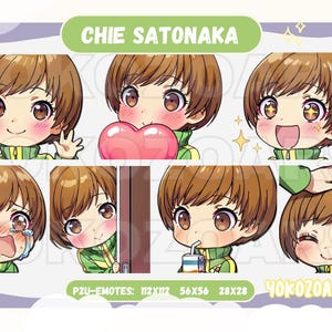 Persona/P4 - Chie Satonaka, Anime Chibi Emotes for Twitch/Discord/Youtube