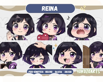 Tekken 8 - Reina Emotes, Fighter Girl, Chibi Emotes for Twitch/Discord/Youtube