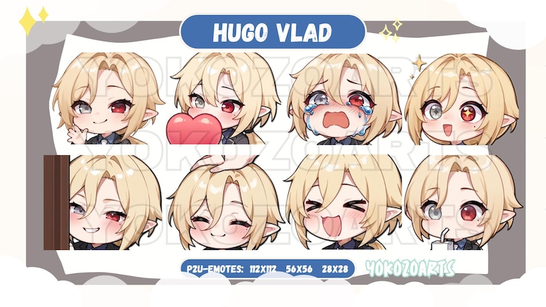 ZZZ - Hugo Vlad Emotes, Ready to Use Cute Chibi Emotes for Discord ...
