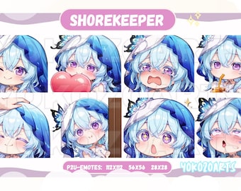 Wuthering Waves - Shorekeeper Emotes, Ready to Use Cute Chibi Emotes for Discord/Youtube/Twitch