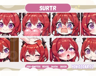 Arknight - Surtr, P2U Emotes for Youtube/Twitch/Discord