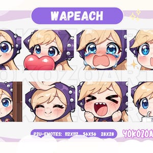 Emotes Wapeach, Emotes Chibi para Youtube/Twitch/Discord