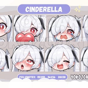 NIKKE: Goddess of Victory - Cinderella Emotes, P2U Chibi Emotes for Discord/Youtube/Twitch