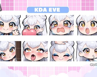 KDA Evelynn Emotes, League of Legends Emotes for Youtube/Twitch/Discord