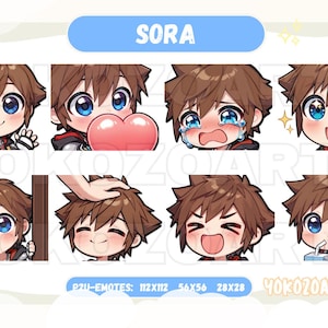 Kingdom Hearts - Sora Chibi Emotes for Twitch/Discord/Youtube